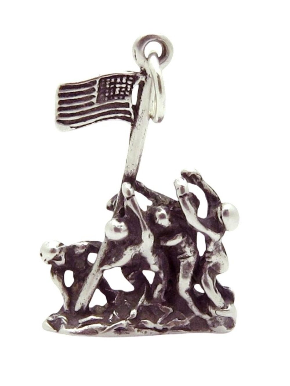 Vintage Sterling Silver Battle of Iwo Jima WW2 Flag Raising Charm